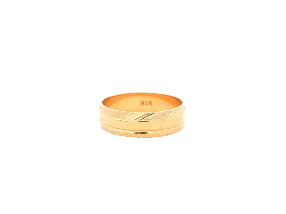 22K Yellow Gold Ring – Polished Classic Band