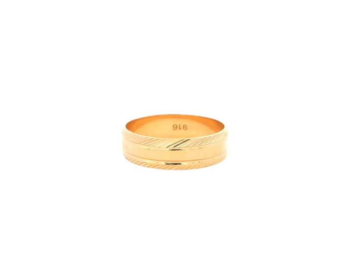 22K Yellow Gold Ring – Polished Classic Band