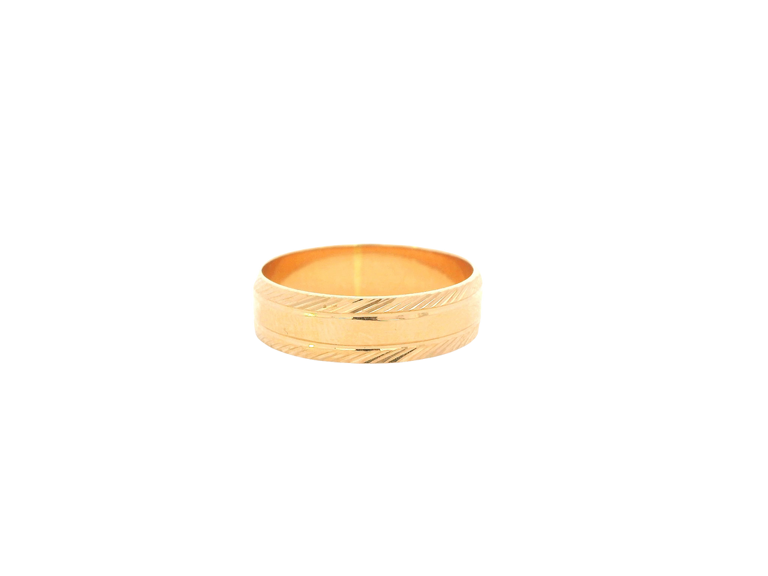 22K Yellow Gold Ring – Polished Classic Band