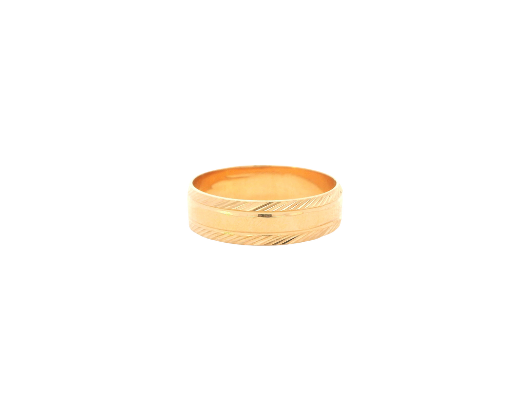 22K Yellow Gold Ring – Polished Classic Band