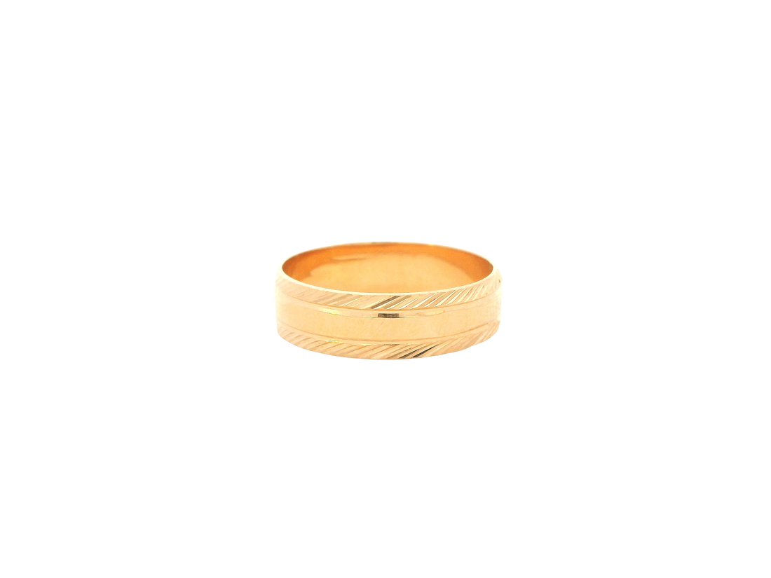 22K Yellow Gold Ring – Polished Classic Band