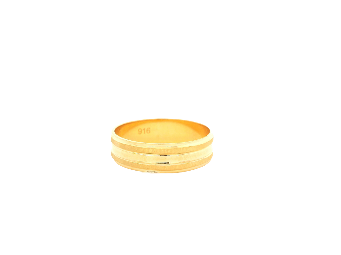 22K Yellow Gold Ring – Polished Classic Band