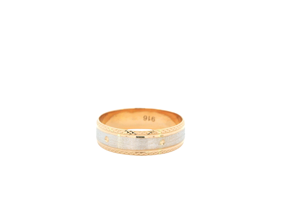 22K Two-Tone Gold Ring – Yellow &amp; White Gold
