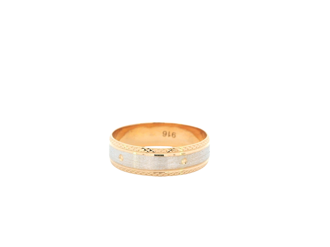 22K Two-Tone Gold Ring – Yellow &amp; White Gold