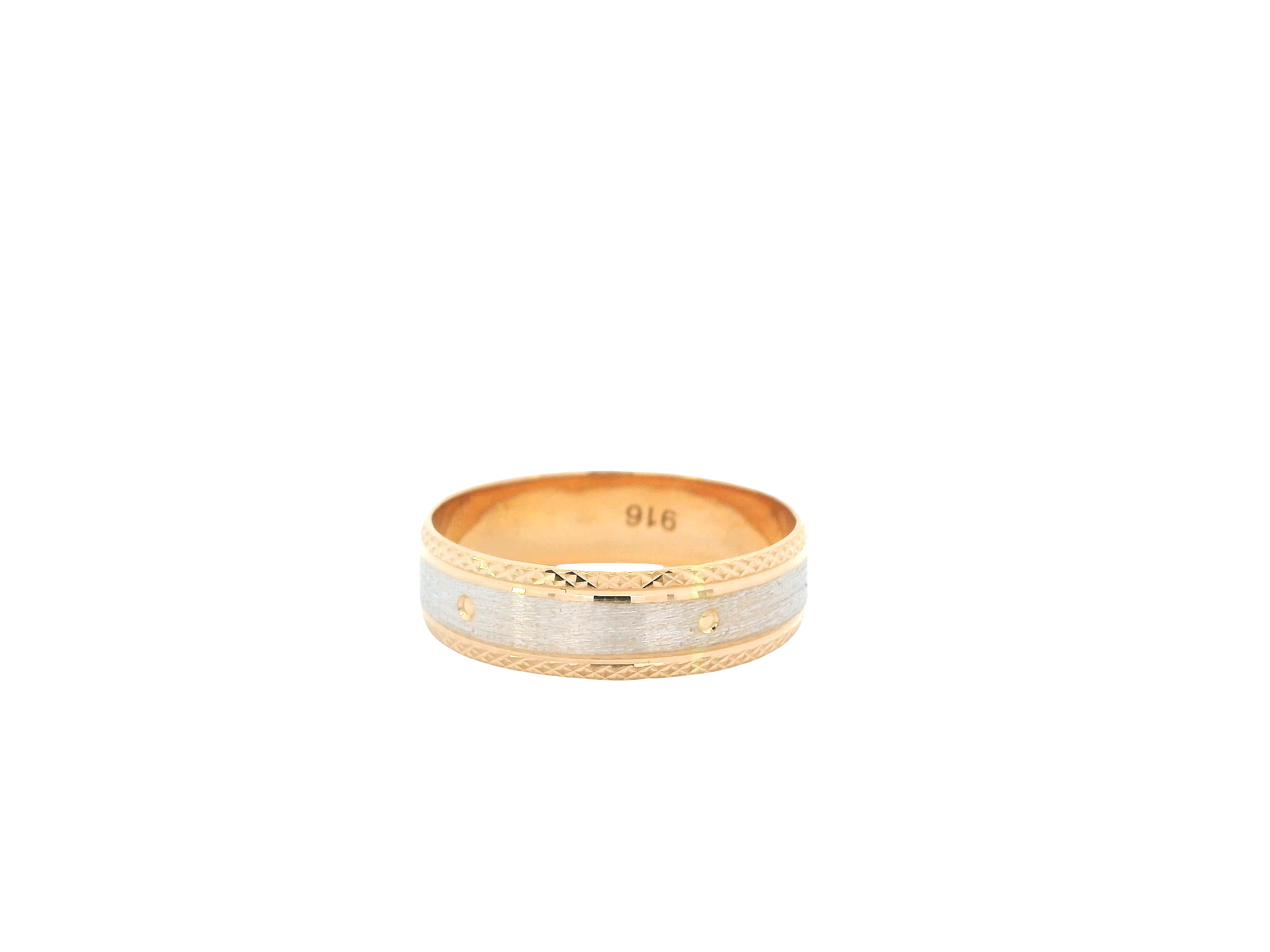22K Two-Tone Gold Ring – Yellow &amp; White Gold