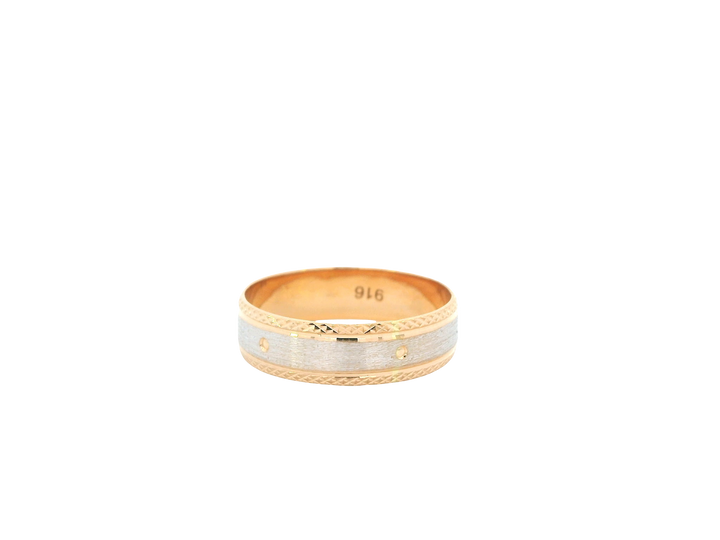 22K Two-Tone Gold Ring – Yellow &amp; White Gold