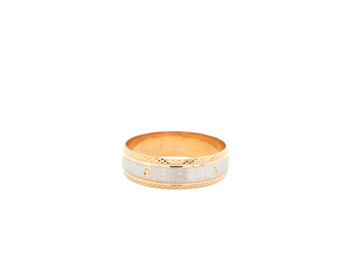 22K Two-Tone Gold Ring – Yellow &amp; White Gold