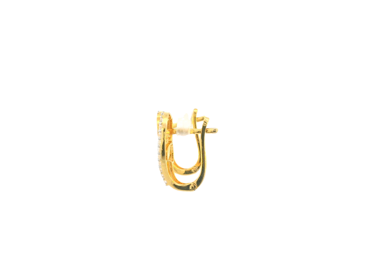 18K Yellow Gold Hoop Earrings with Cubic Zirconia