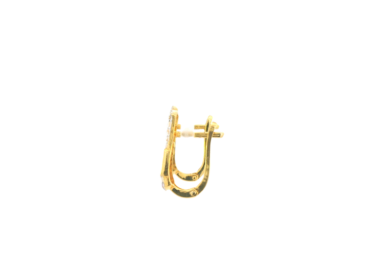 18K Yellow Gold Hoop Earrings with Cubic Zirconia