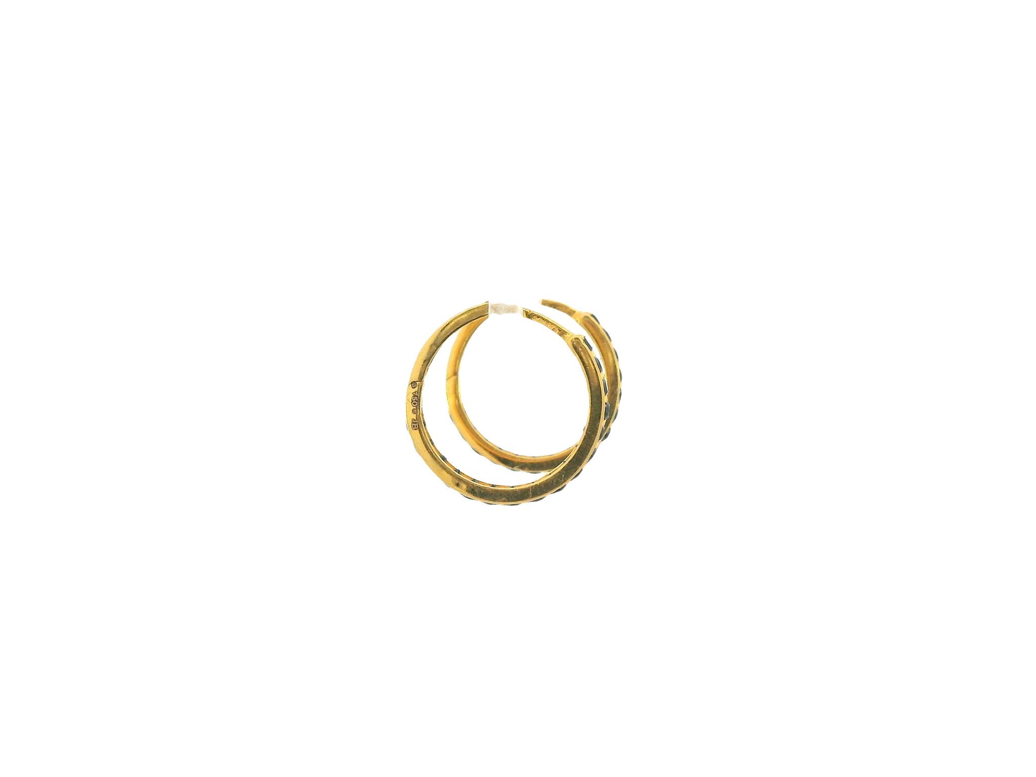 18K Yellow Gold Hoop Earrings with Cubic Zirconia