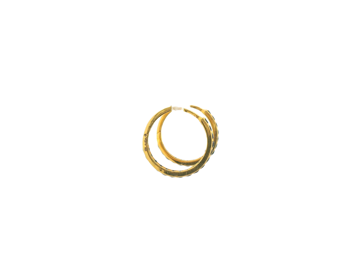 18K Yellow Gold Hoop Earrings with Cubic Zirconia