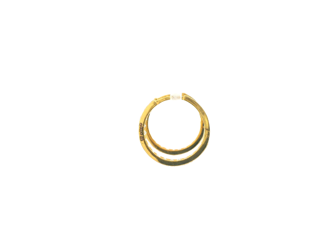 18K Yellow Gold Hoop Earrings with Cubic Zirconia