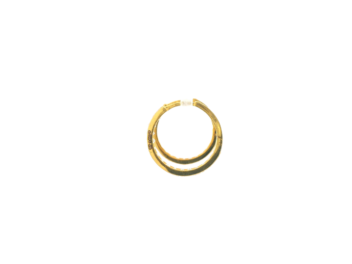 18K Yellow Gold Hoop Earrings with Cubic Zirconia
