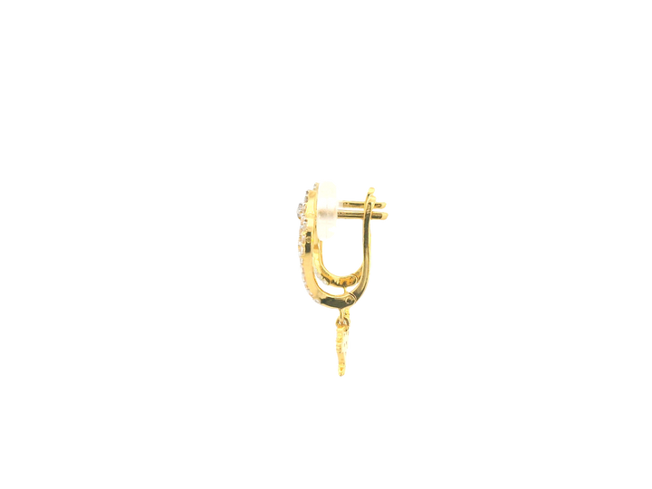 18K Yellow Gold Hoop Earrings with Cubic Zirconia