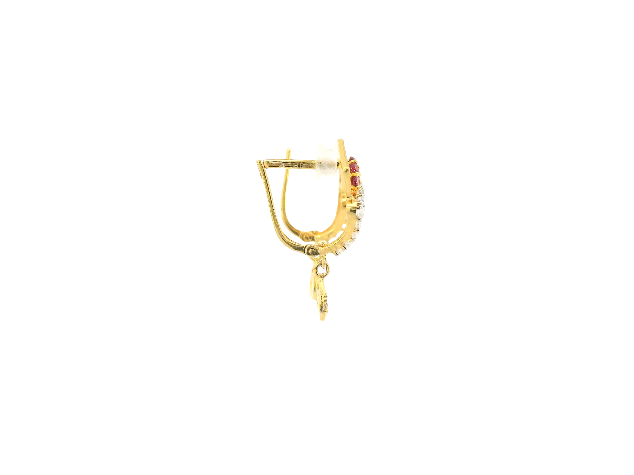 18K Yellow Gold Hoop Earrings with Cubic Zirconia
