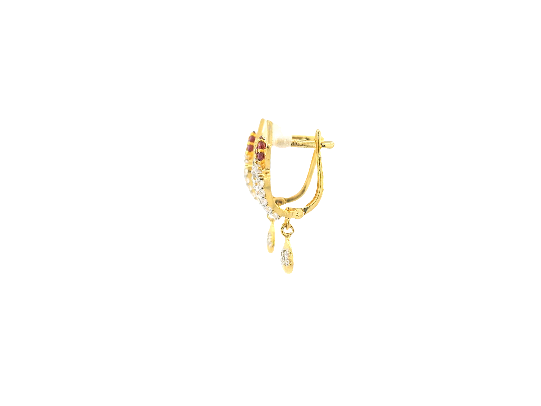18K Yellow Gold Hoop Earrings with Cubic Zirconia