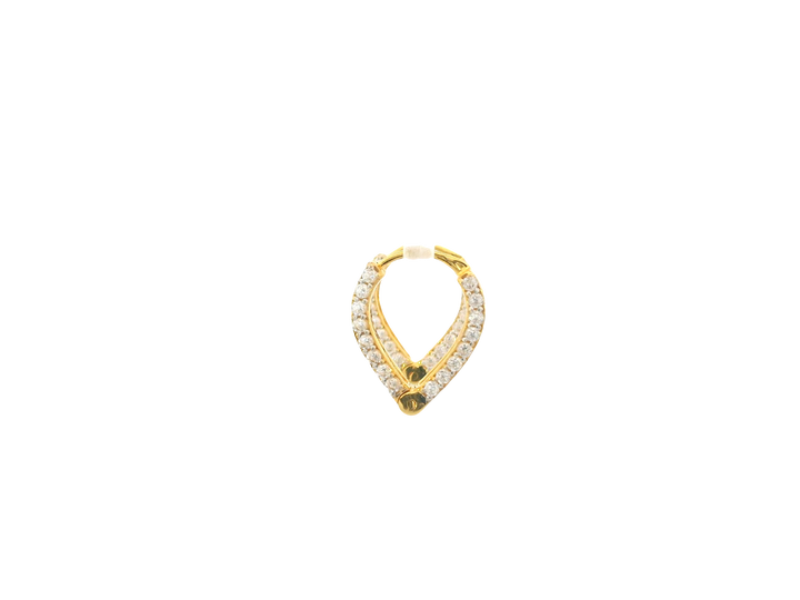 18K Yellow Gold Hoop Earrings with Cubic Zirconia