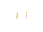 18K Yellow Gold Hoop Earrings with Cubic Zirconia