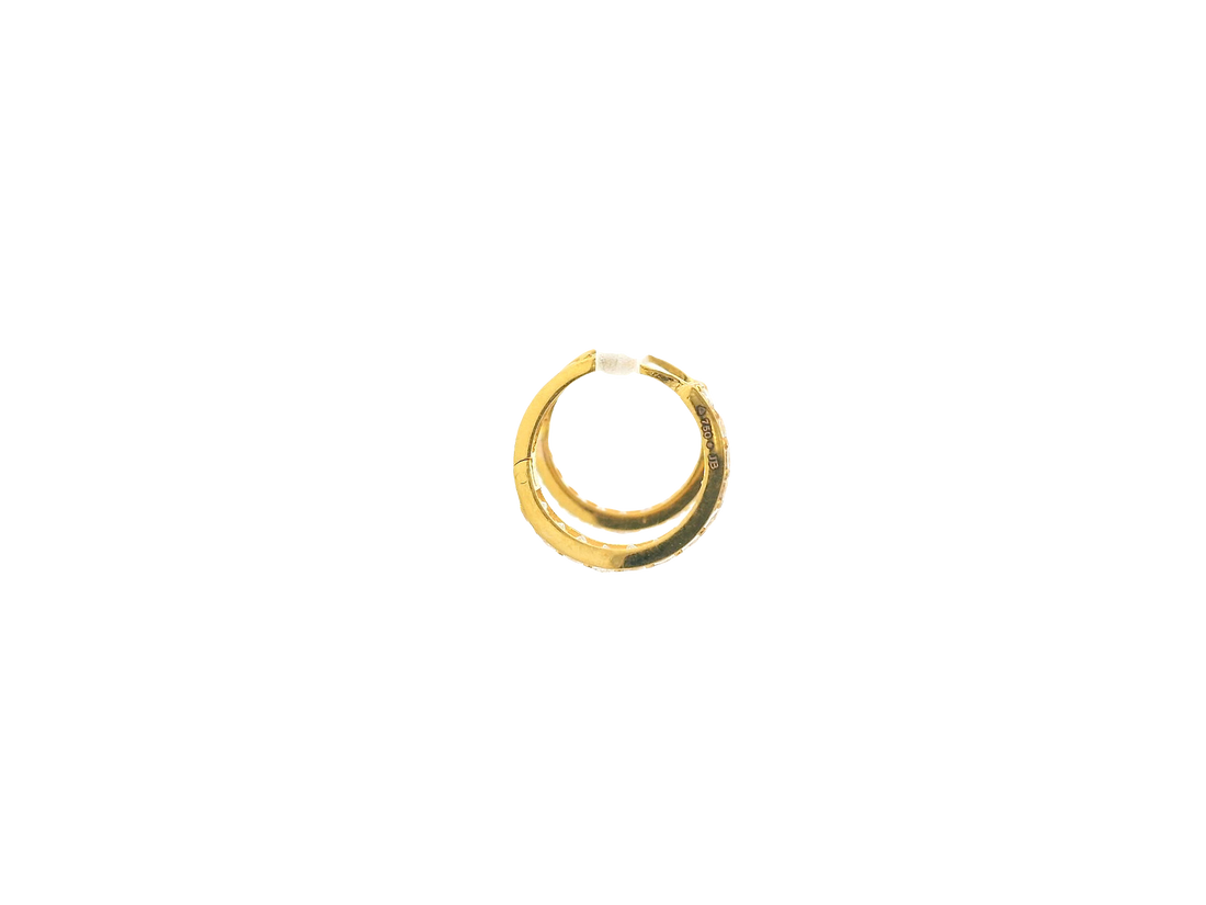 18K Yellow Gold Hoop Earrings with Cubic Zirconia