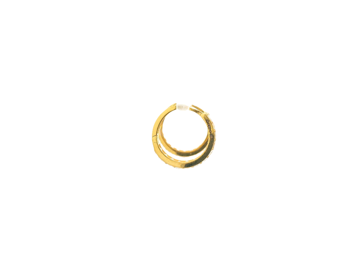 18K Yellow Gold Hoop Earrings with Cubic Zirconia