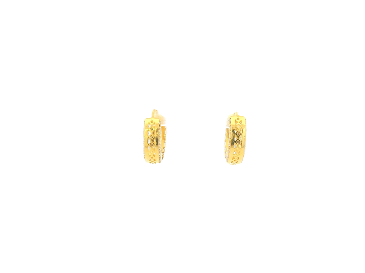 18K Yellow Gold Hoop Earrings with Cubic Zirconia