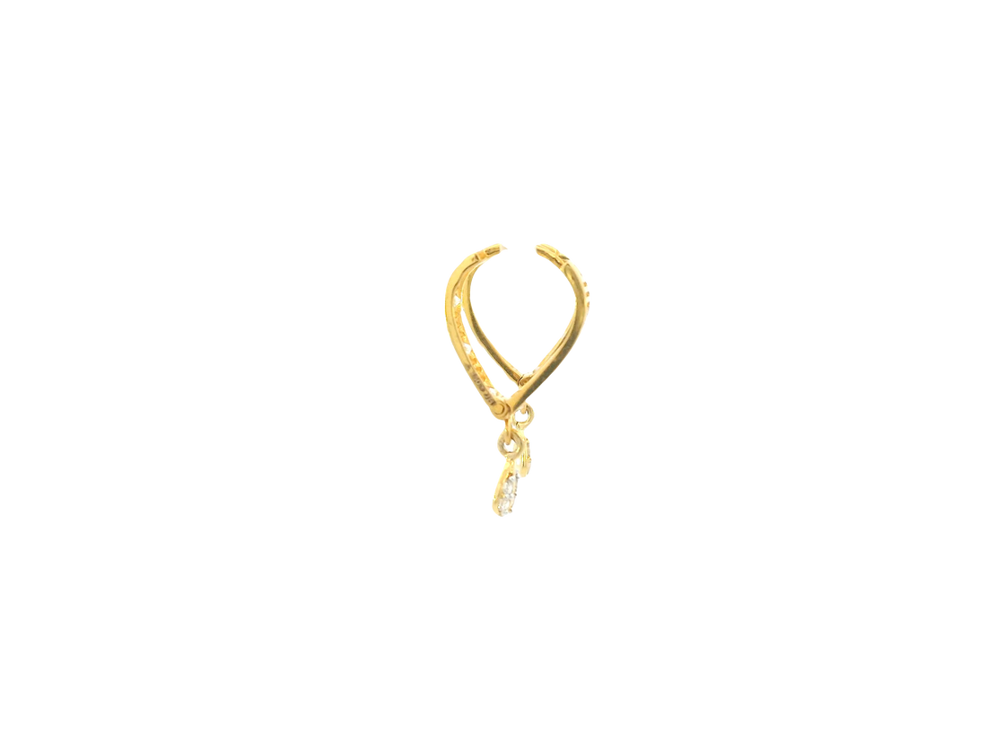 18K Yellow Gold Hoop Earrings with Cubic Zirconia