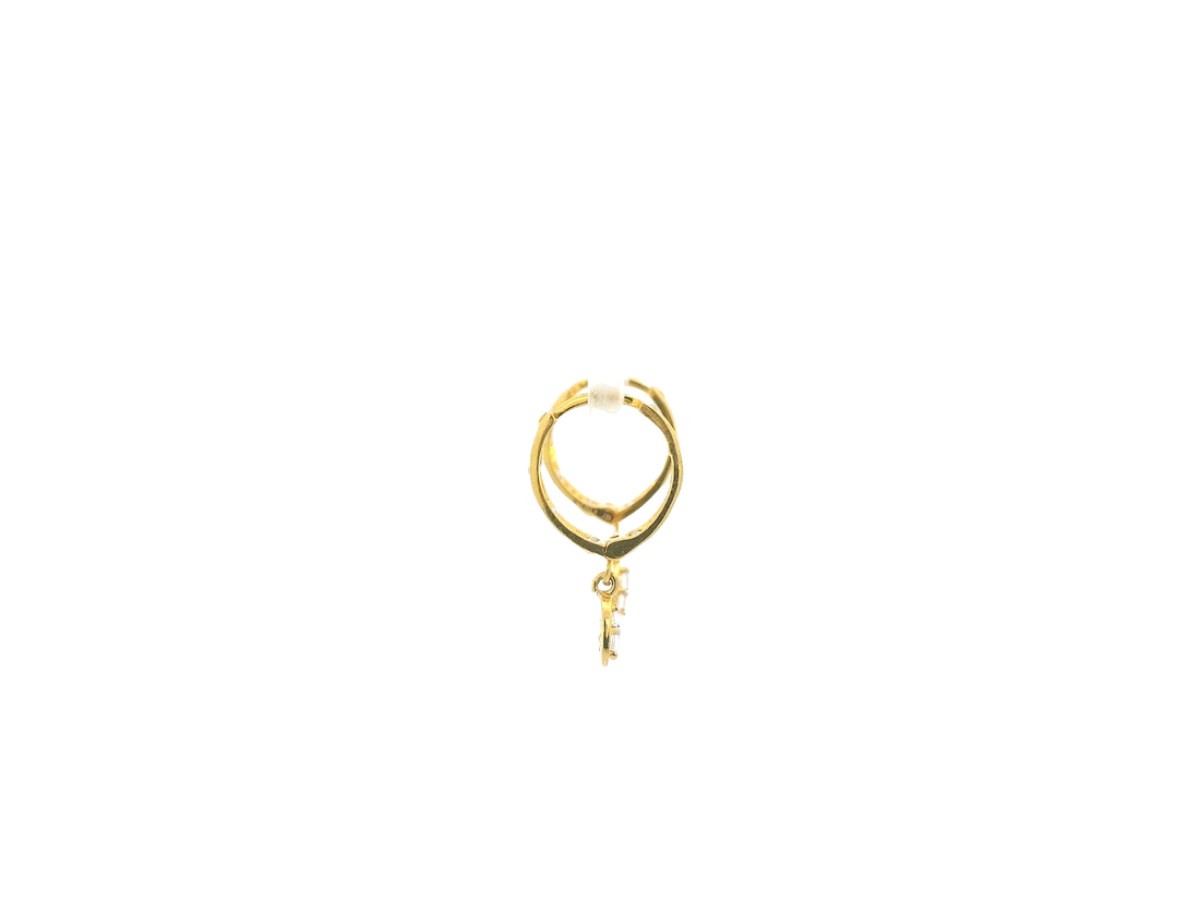 18K Yellow Gold Hoop Earrings with Cubic Zirconia