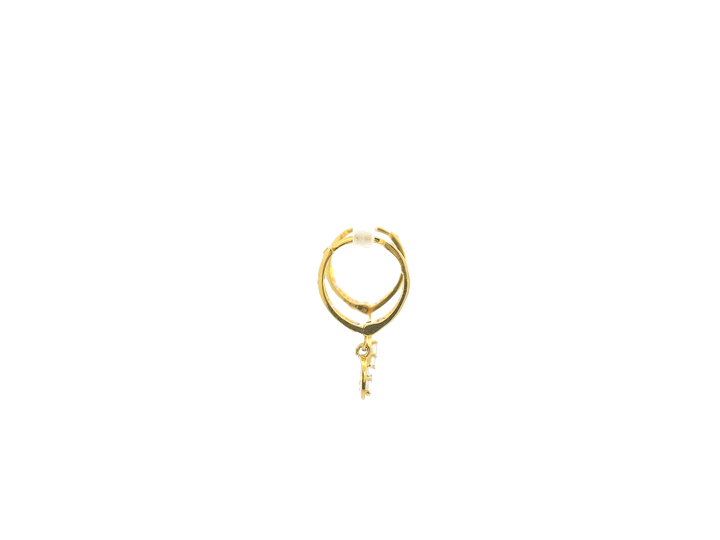 18K Yellow Gold Hoop Earrings with Cubic Zirconia