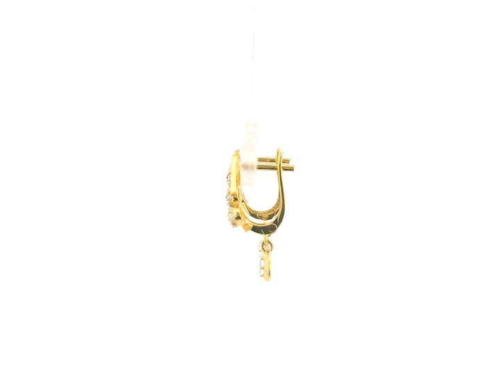18K Yellow Gold Hoop Earrings with Cubic Zirconia