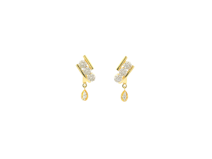 18K Yellow Gold Hoop Earrings with Cubic Zirconia