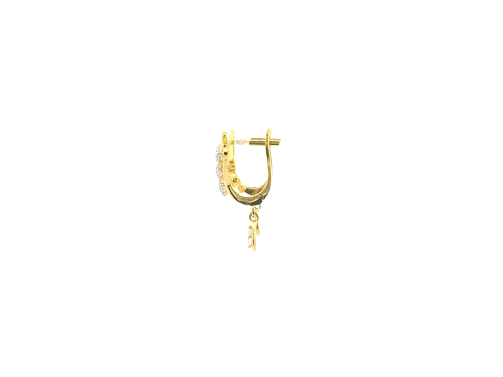 18K Yellow Gold Hoop Earrings with Cubic Zirconia