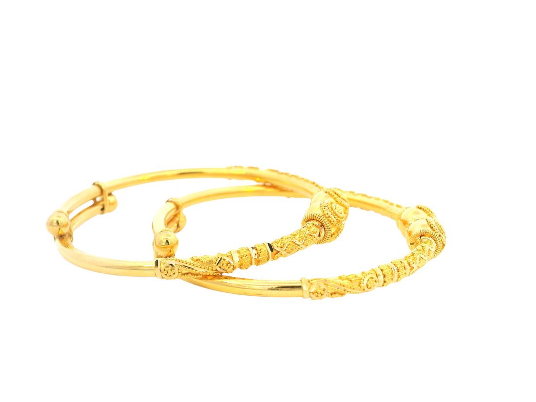 22K Yellow Gold Adjustable Baby Bangle
