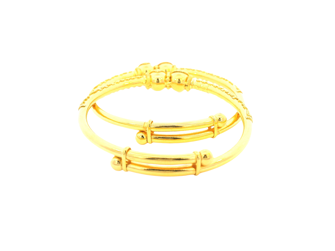 22K Yellow Gold Adjustable Baby Bangle