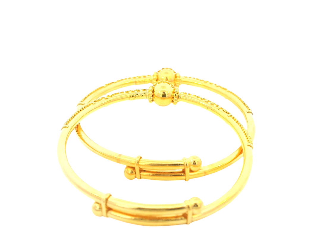 22K Yellow Gold Adjustable Baby Bangle
