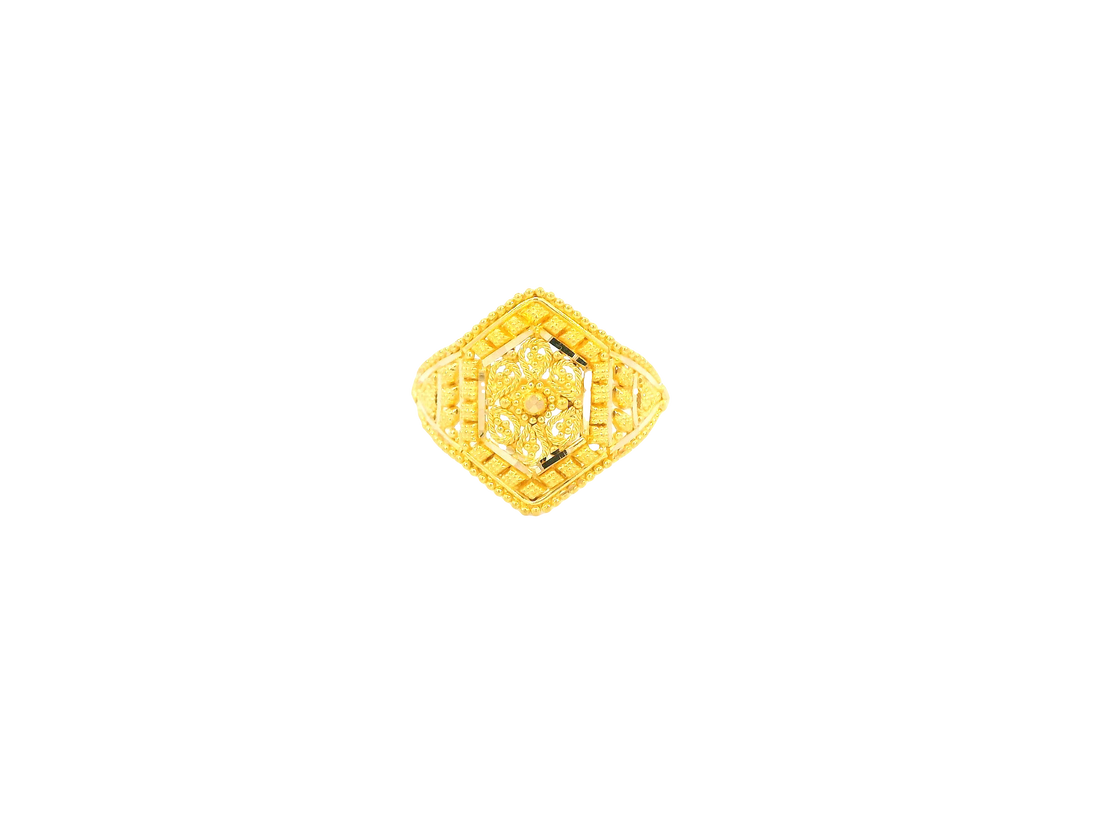 22K Yellow Gold Ring with Resizing Option