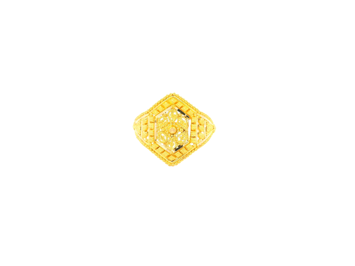 22K Yellow Gold Ring with Resizing Option