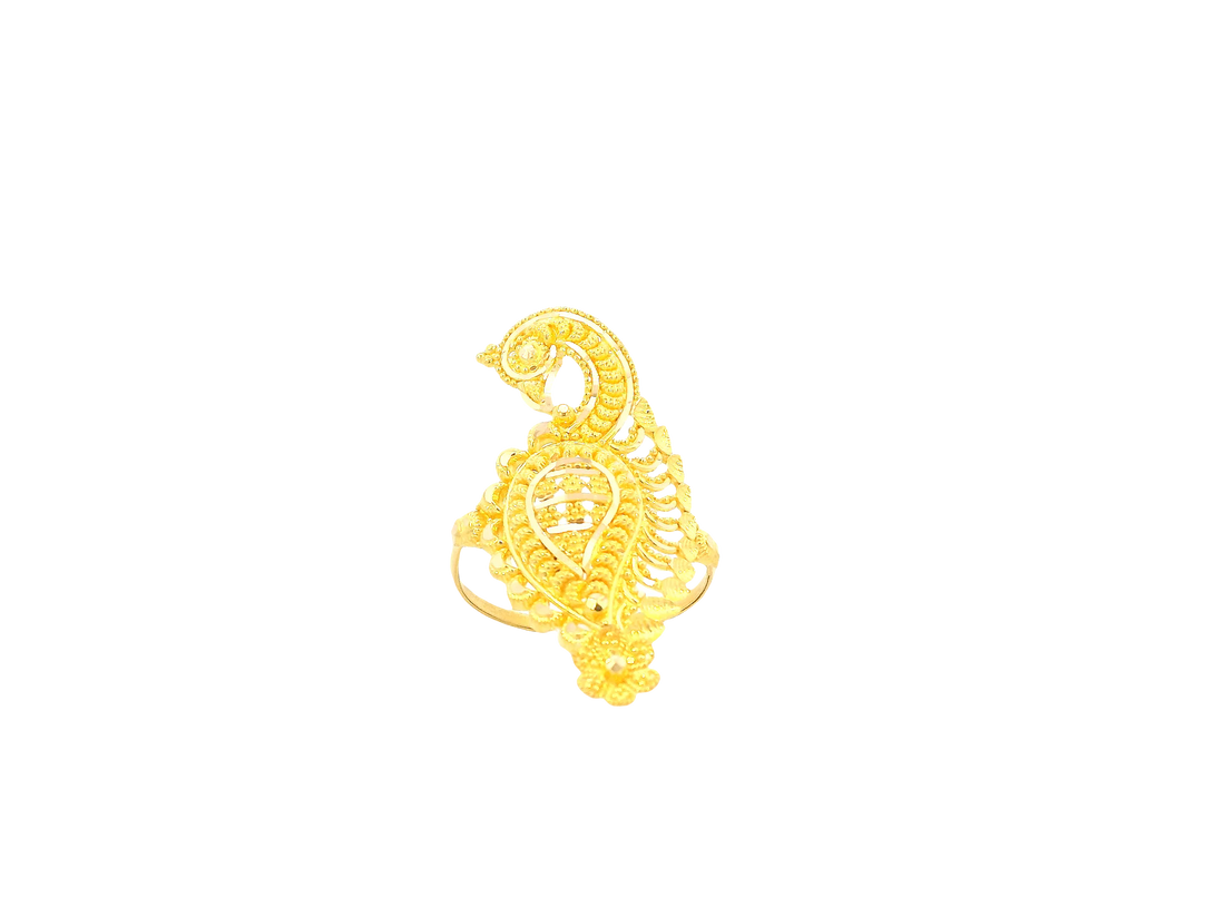 22K Yellow Gold Ring with Resizing Option