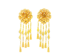 22K Yellow Gold Hanging Earrings with Screw Back