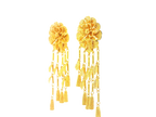22K Yellow Gold Hanging Earrings with Screw Back