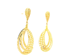 22K Yellow Gold Hanging Earrings with Screw Back