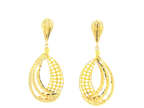 22K Yellow Gold Hanging Earrings with Screw Back