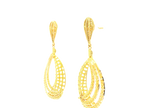 22K Yellow Gold Hanging Earrings with Screw Back