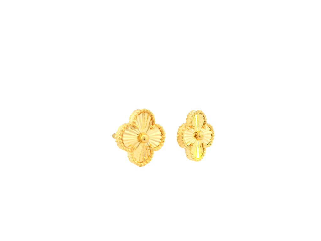 22K Yellow Gold Stud Earrings with Screw Back