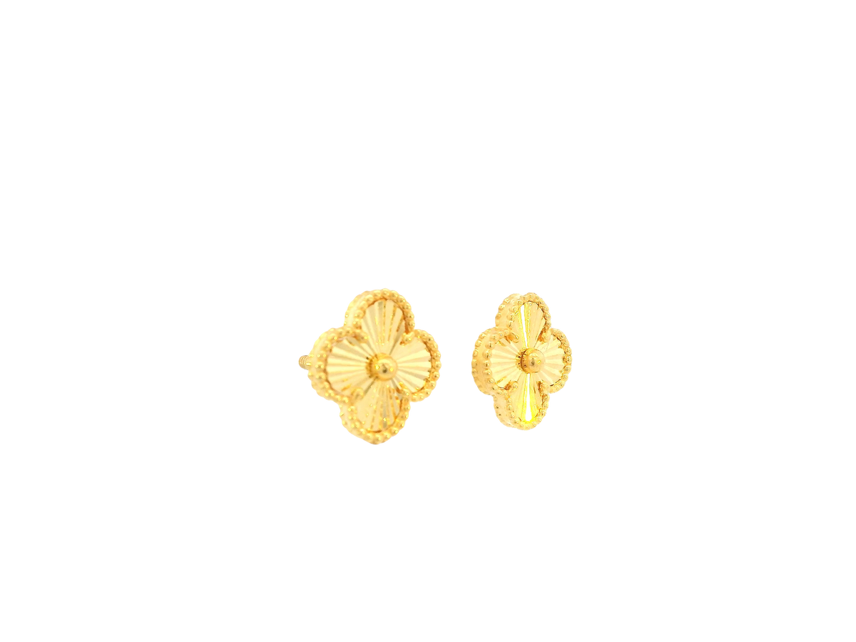 22K Yellow Gold Stud Earrings with Screw Back