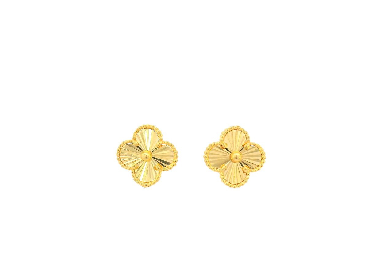 22K Yellow Gold Stud Earrings with Screw Back