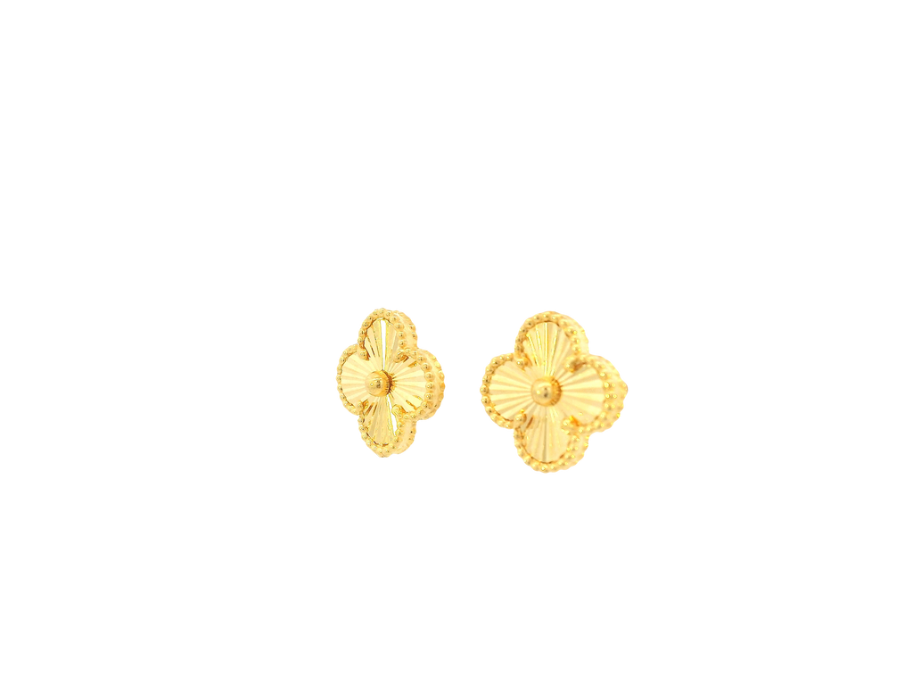 22K Yellow Gold Stud Earrings with Screw Back