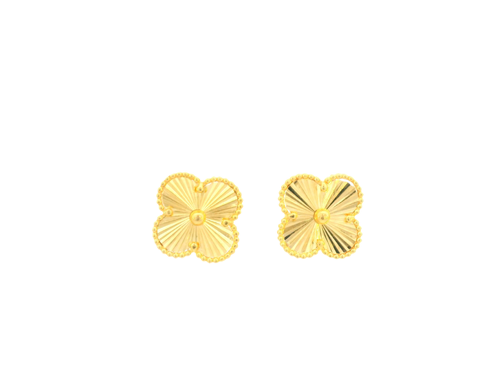 22K Yellow Gold Stud Earrings with Screw Back