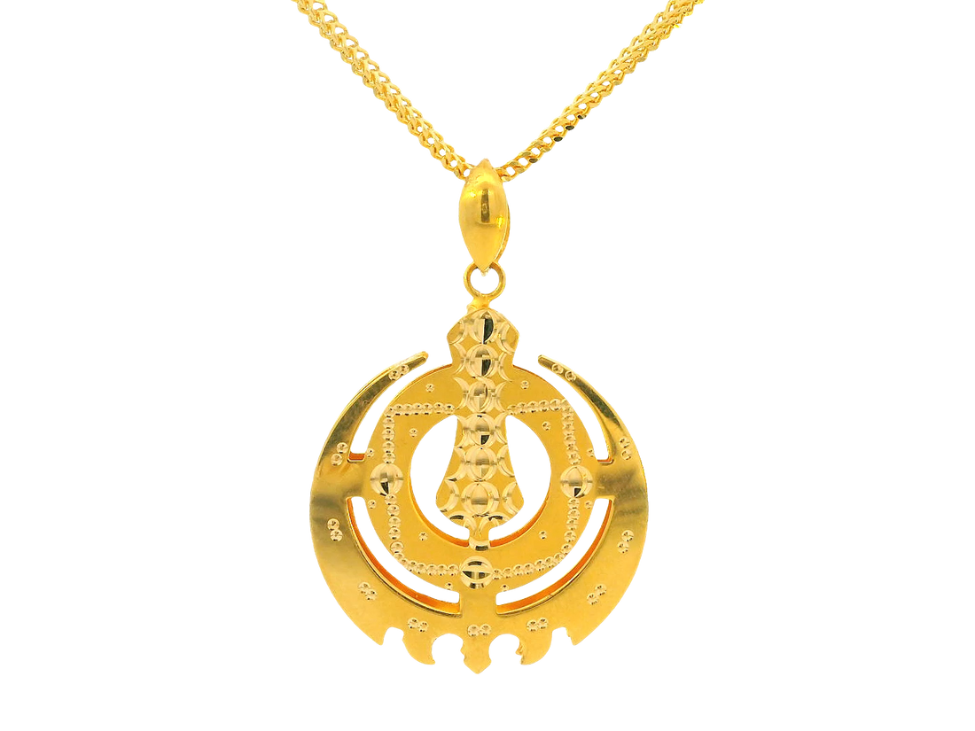 22K Yellow Gold Khanda Pendant
