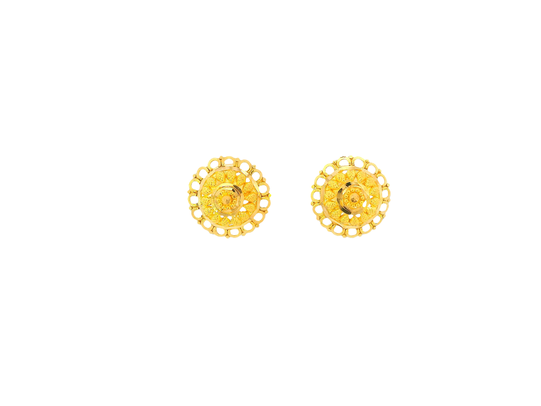22K Yellow Gold Stud Earrings – Screw Back