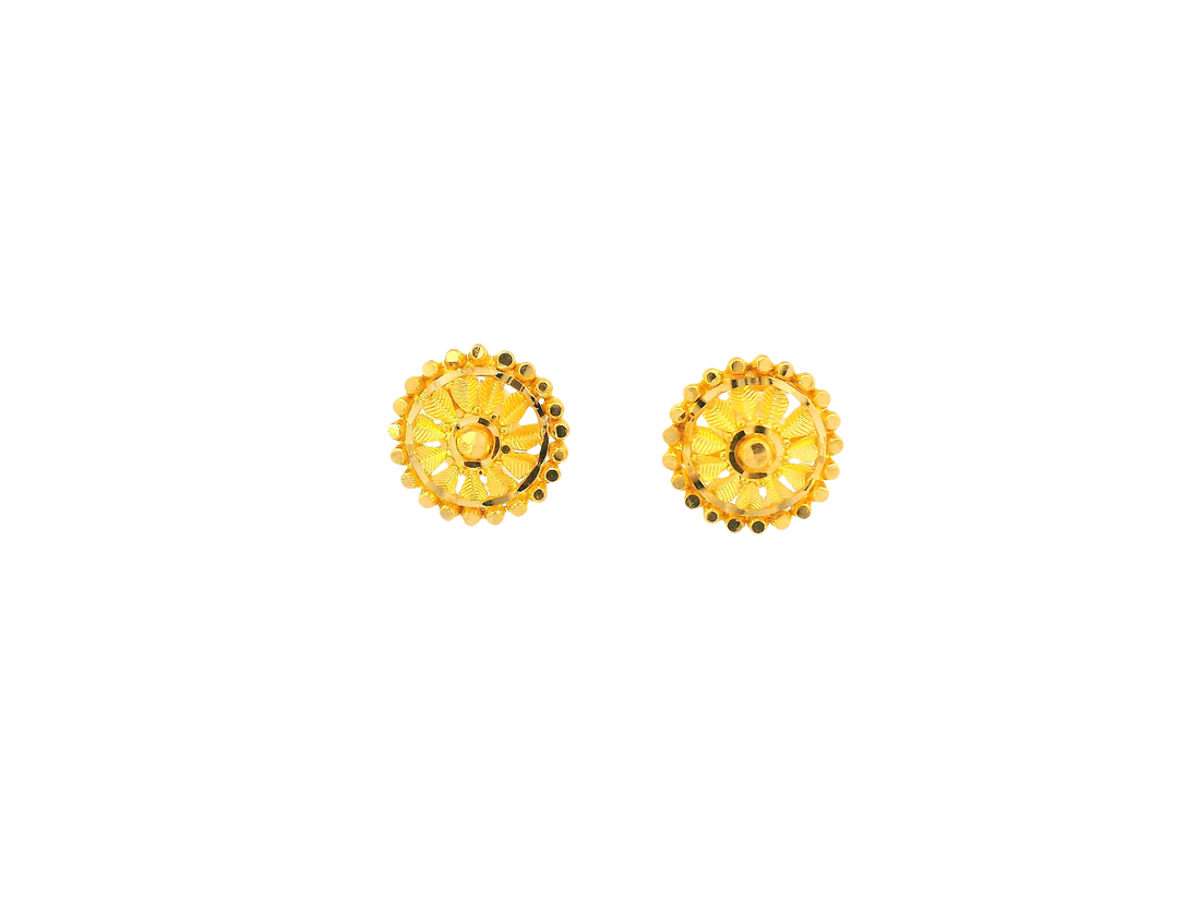 22K Yellow Gold Stud Earrings – Screw Back